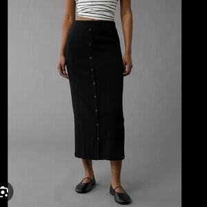 NWT American Eagle Outfitters Black Buttoned Pencil Skirt